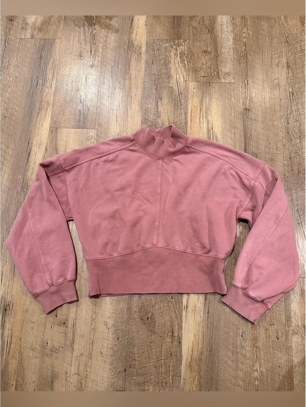 Anthropologie Daily Practice Mock Neck Sweatshirt in Dusty Rose Open Back XL